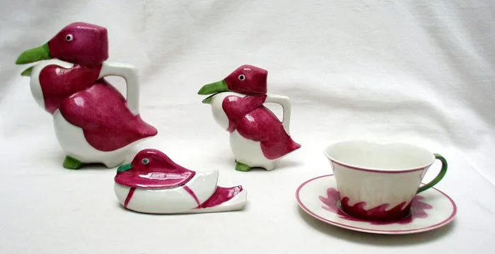 Porselein van Haviland - Limoges. - Edouard - Marcel Sandoz - Dinner set (4) - Porcelain - Mandarin duck