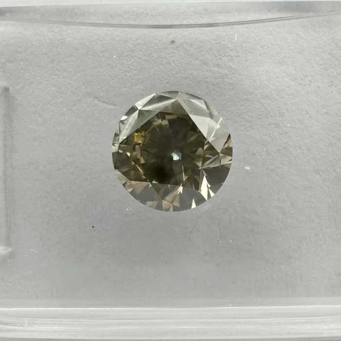 1 pcs Diamond (Natural coloured) - 1.06 ct - Round - Fancy Greenish, Greyish Yellow - SI1 - International Gemological Institute (IGI)