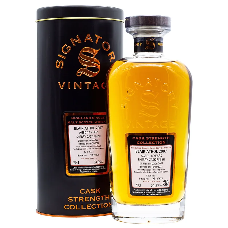 Signatory Vintage Blair Athol Aged 14 Years 2007/2022 Cask 1 (70cl, 54.3%)