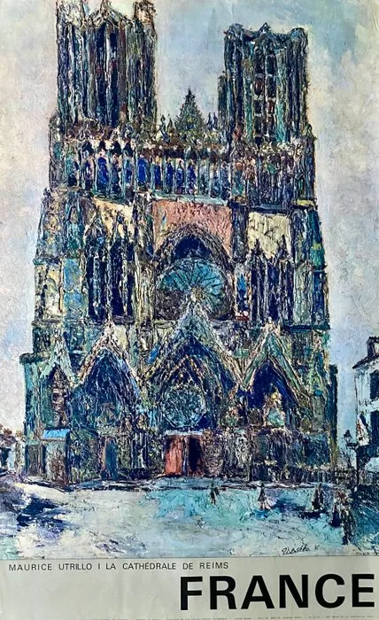 SNCF - Maurice, Utrillo la cathédrale de Reims - 1960s