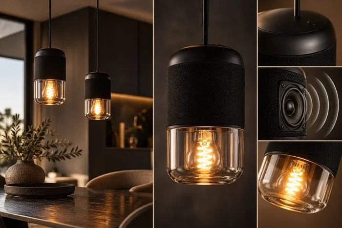 Lemus - Hanging lamp (2) - Life Bluetooth Pendant built-in speaker - Metal - 2 items