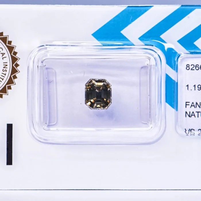 1 pcs Diamond (Natural coloured) - 1.19 ct - Emerald - Fancy deep Greenish Grey - VS2 - International Gemological Institute (IGI) - VG