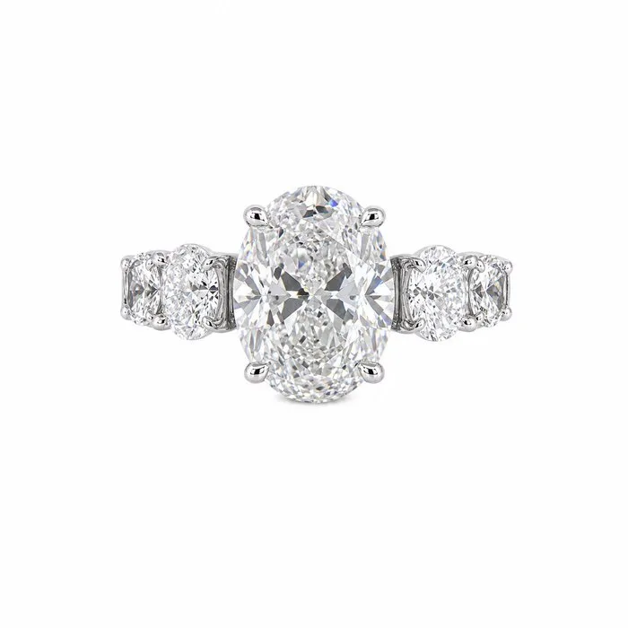 Ring - 14 kt. White gold - 5.02ct. tw. Diamond (Lab-grown) - Diamond