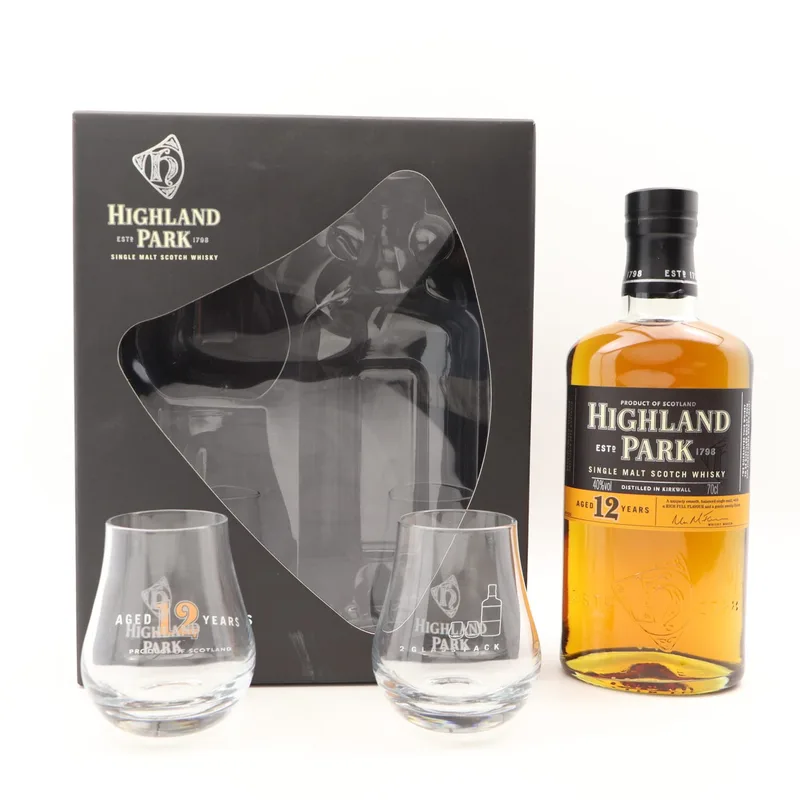 Highland Park – 12 Year Old & Glasses Set (70cl, 40%)