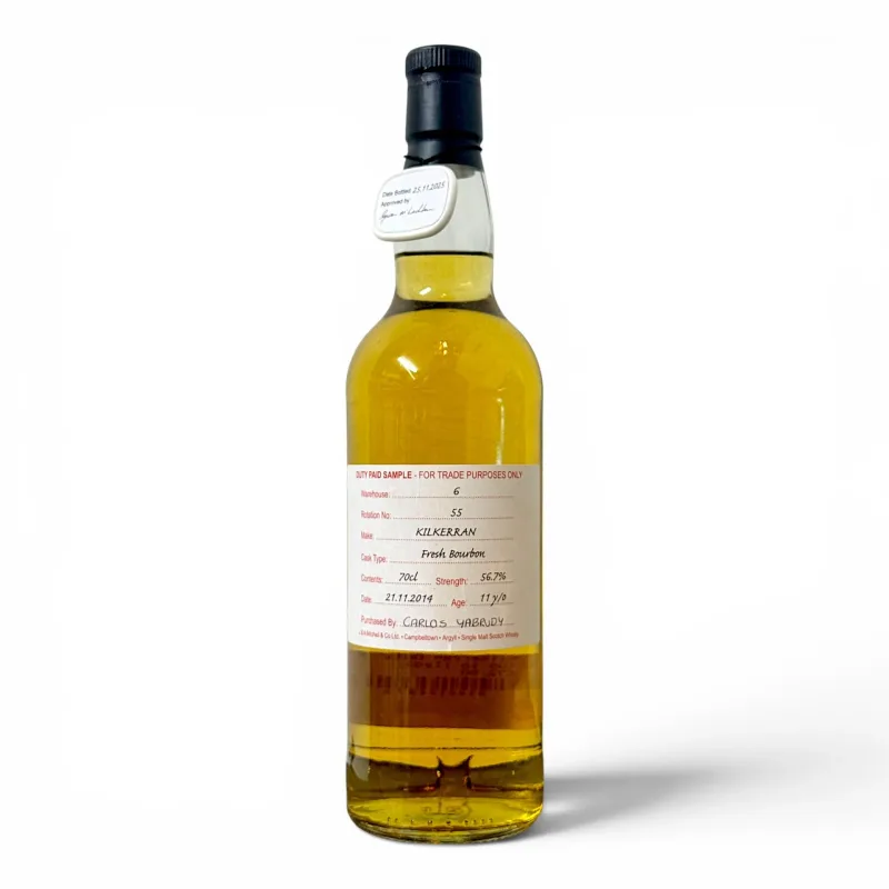 Kilkerran – 11 Year Old 2014 Single Fresh Bourbon Cask #55 Duty Paid Trade Sample Cage Bottle