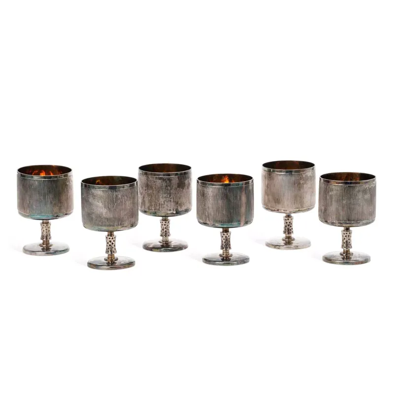 An Elizabeth II Set Of Six Silver Goblets by Royal Irish Silver Co., London 1979, each of circular form