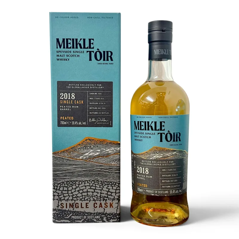 Meikle Toir 7 Year Old 2018 Single Peated Rum Barrel Distillery Exclusive (70cl, 59.4%)