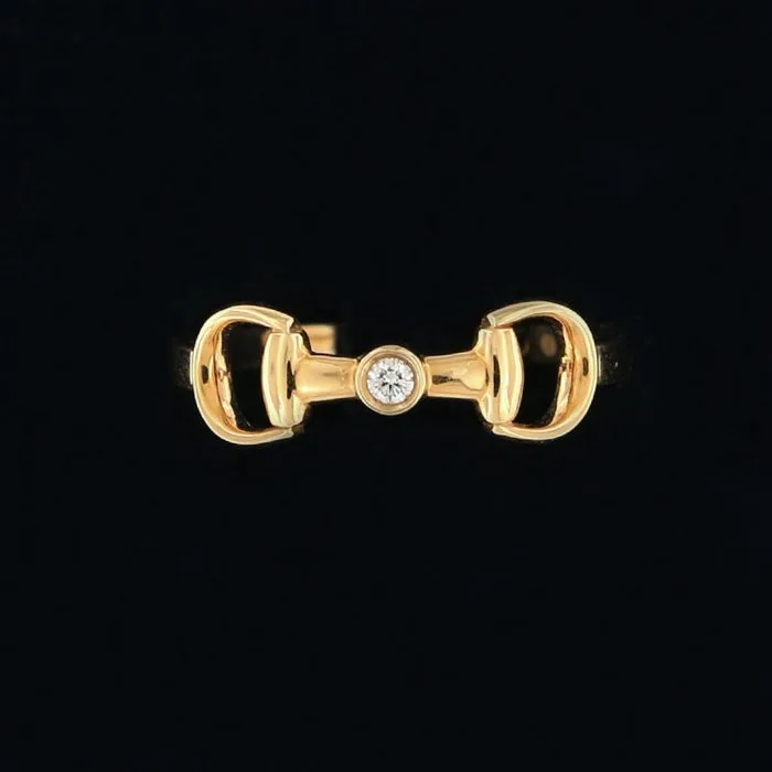 Gucci - Ring - 18 kt. Rose gold - 0.03ct. tw. Diamond (Natural) - Horsebit