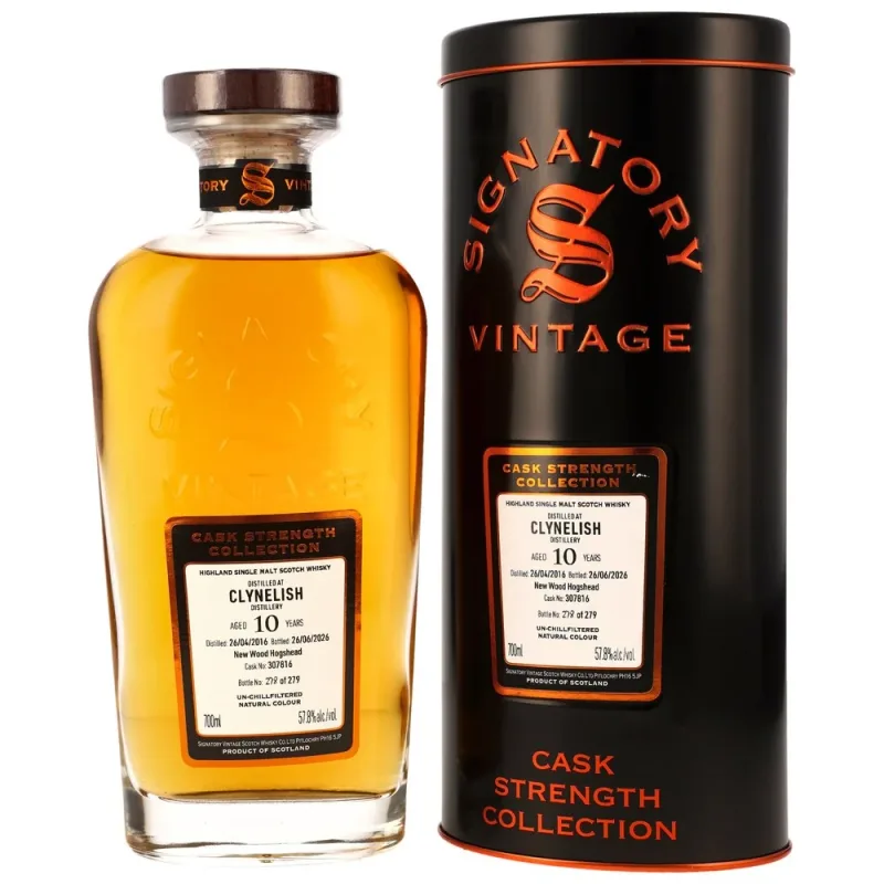 Clynelish – 10 Year Old 2016/2026 Cask Strength Collection Signatory Vintage Virgin Oak Hogshead (70cl, 57.8%)