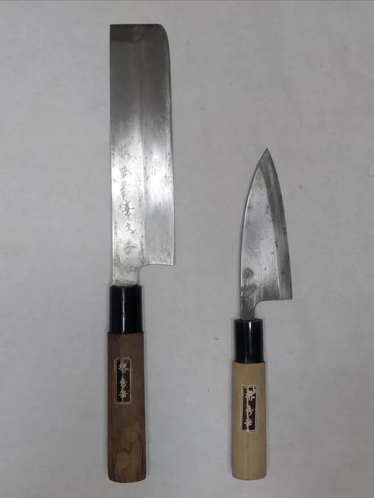 Kitchen knife - Steel, Wood - Japan - 日本製伝統的和薄刃・アジ切包丁 堺秀岳/堺秀岳