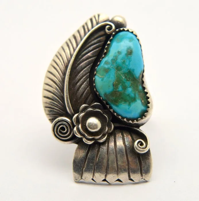 925 Silver Navajo ring - Blue Turquoise - United States