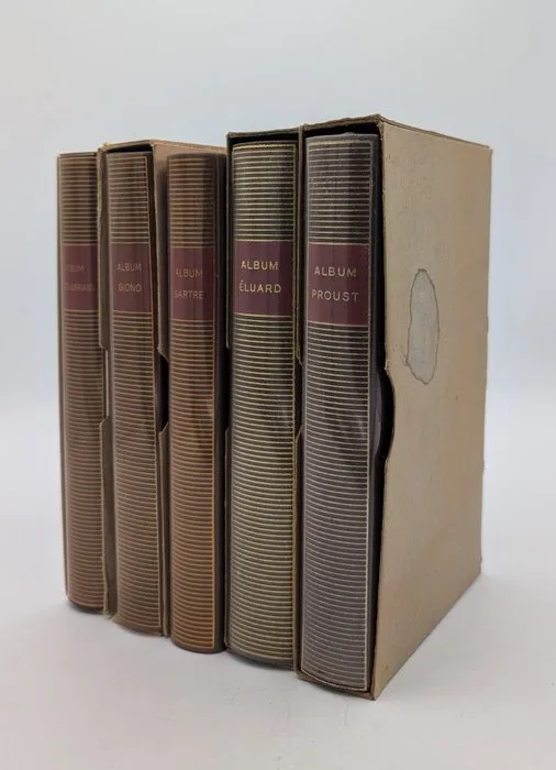 AA.VV. - Lotto cinque Album Pléiade: Proust, Sartre, Giono, Chateaubriand, Eluard, - 1965-1991