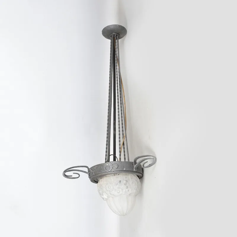 An Art Deco Style Wrought Iron Light Fitting