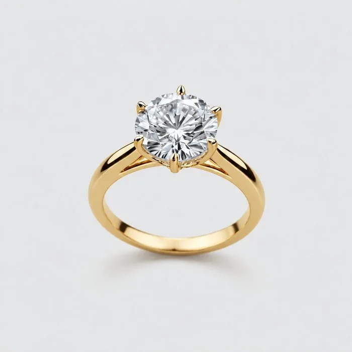 Ring - 14 kt. Yellow gold - 2.03ct. tw. Diamond (Natural) - Solitaire IGI Certified