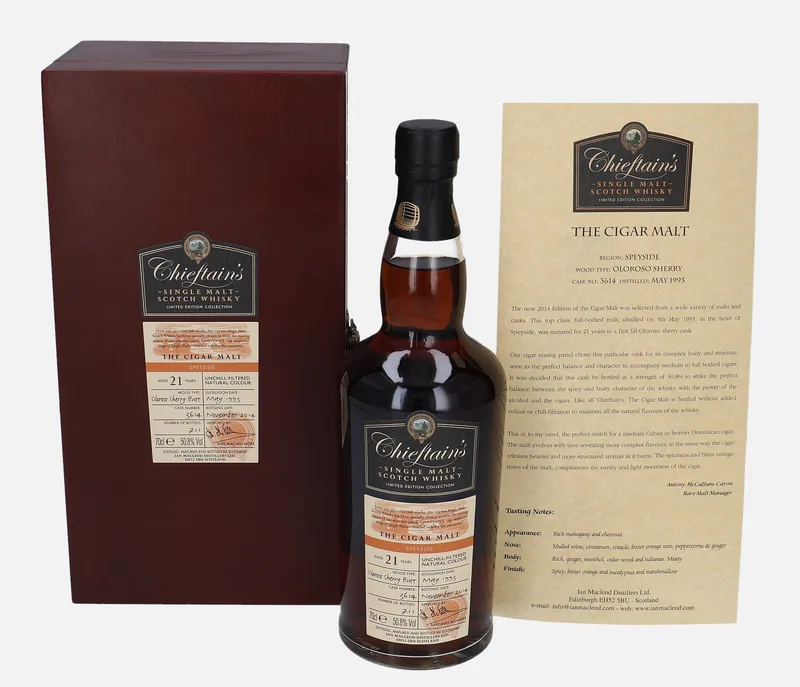 Chieftain's – The Cigar Malt 1993 21 Year Old Ian Macleod Distillers