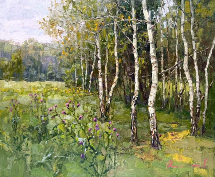 Sergei Flitov (1964) - Clairière aux Bouleaux – Fleurs Sauvages