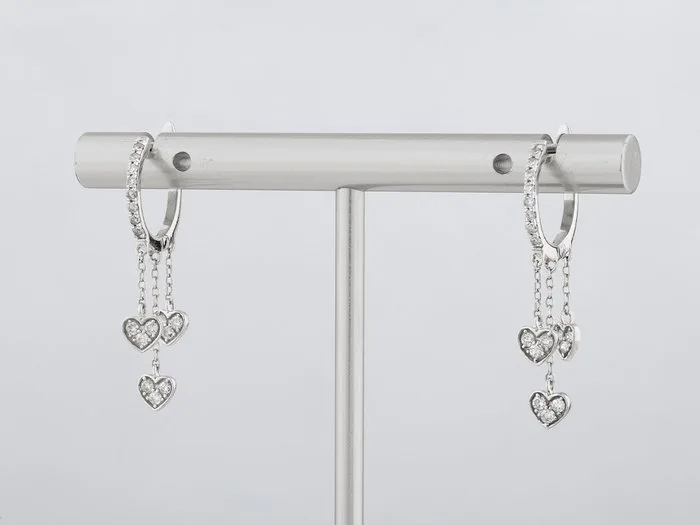 Earrings - 14 kt. White gold - 0.32ct. tw. Diamond (Natural)