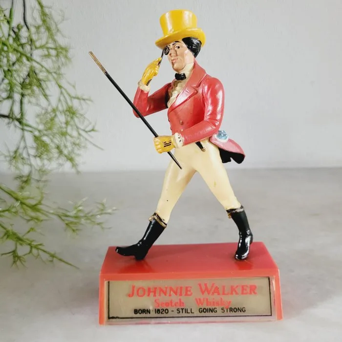Johnnie Walker Striding Man, Scotch Whisky, Friedel Werbung Neustadt, 1960 - Advertising sign - Plastic