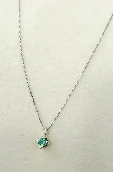 Necklace - 18 kt. White gold Emerald - Emerald