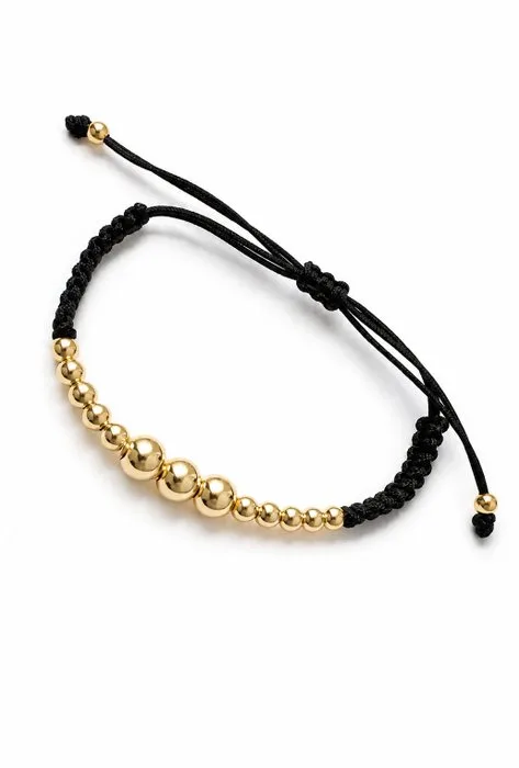 Bracelet - 18 kt. Yellow gold - Br fabric with spheres, 1/1.1 g