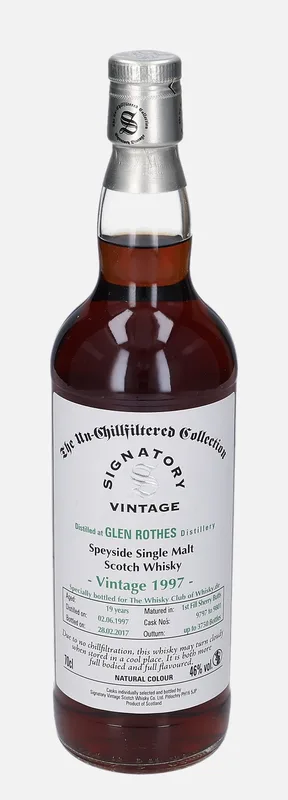 Glenrothes – 1997 19 Year Old Signatory Vintage Scotch Whisky Co. The Un-Chillfiltered Collection