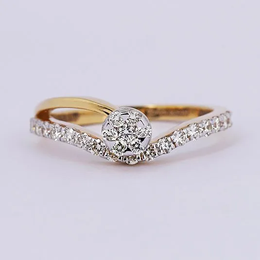 Ring - 14 kt. Yellow gold - 0.46ct. tw. Diamond (Natural) - Diamond Ring