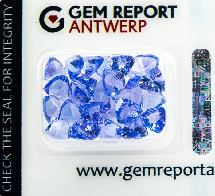 26 pcs Tanzanite - 9.81 ct - Gem Report Antwerp (GRA) - Violetish Blue/Violet