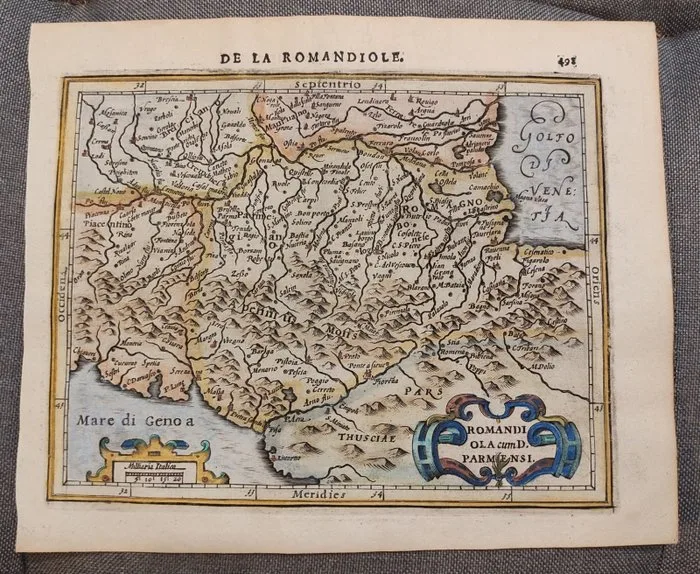 Italy - Italy, Parma, Bologna, Florence, Modena, Piacenza, Pisa, Apennines; Hondius/Mercator - Romandiola cum D. Parmensi - 1601-1620