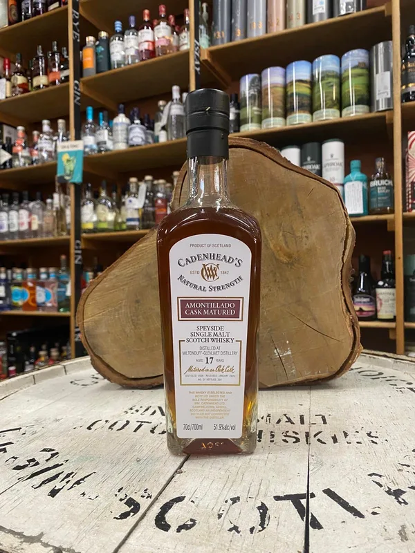 Miltonduff – 17 Year Old Amontillado Hogshead Finish Cadenhead's Natural Strength (70cl)