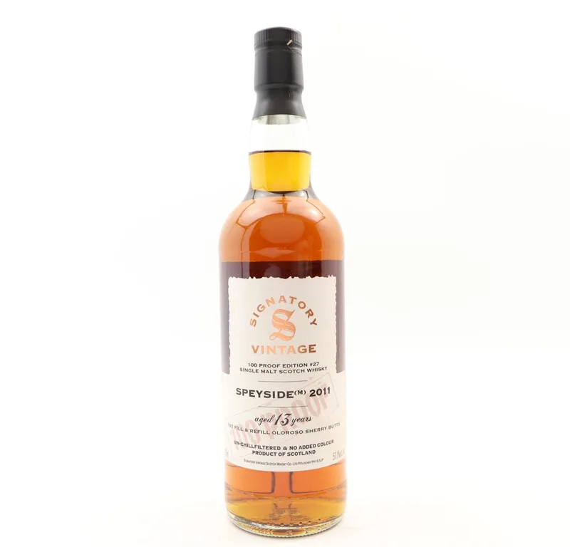 Speyside (M) 2011 13 Year Old Signatory 100º Proof Edition #27 (70cl, 57.1%)