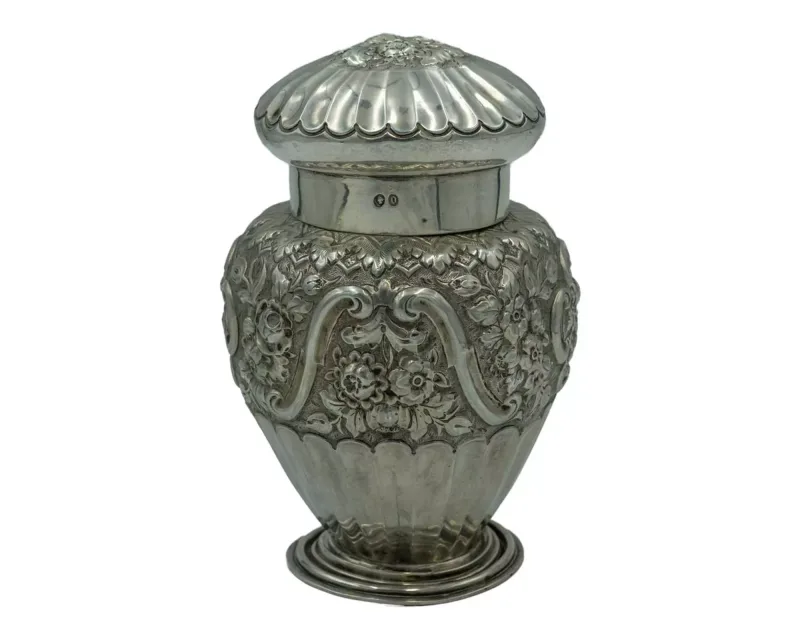 A Victorian silver tea caddy by Nathan & Hayes