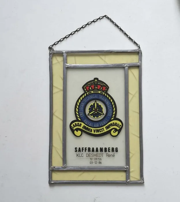 Stained glass window - 1980-1990 - Belgian Royal Air Force Saffraanberg – stained-glass memorial panel, 1986