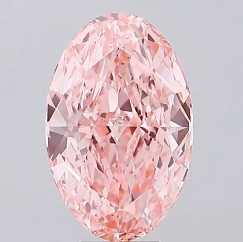 1 pcs Diamond (Fancy coloured lab-grown diamond) - 8.66 ct - Oval - Fancy vivid Pink - VS2 - International Gemological Institute (IGI)