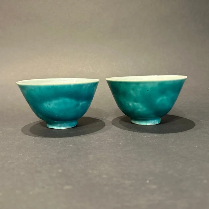 Cup and saucer - Porcelain - set thongzhi teacups