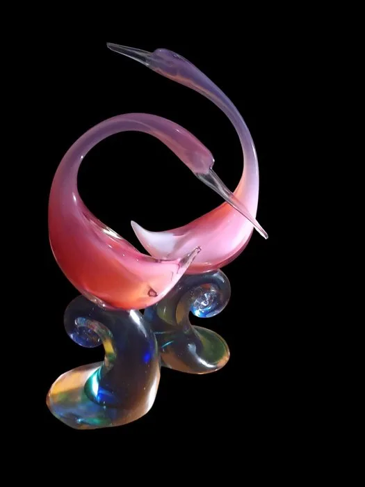 Murano - Sculpture, Paire de sculpture en verre d'art italien - 35 cm - Murano glass - 1970