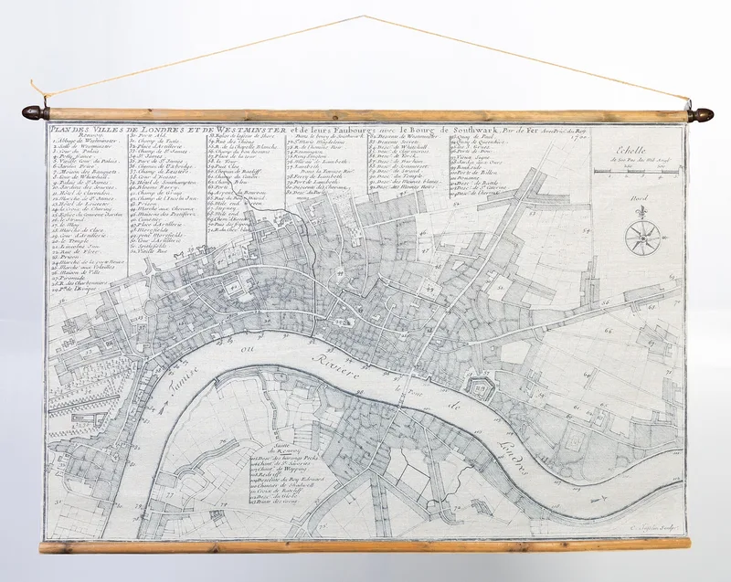 Decorative Hanging Reproduction Map of London