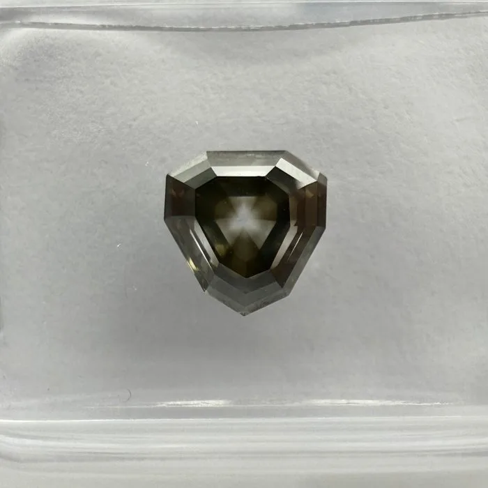 1 pcs Diamond (Natural coloured) - 1.15 ct - Fancy deep Greenish Grey - VS2 - International Gemological Institute (IGI) - Nonagon Shape