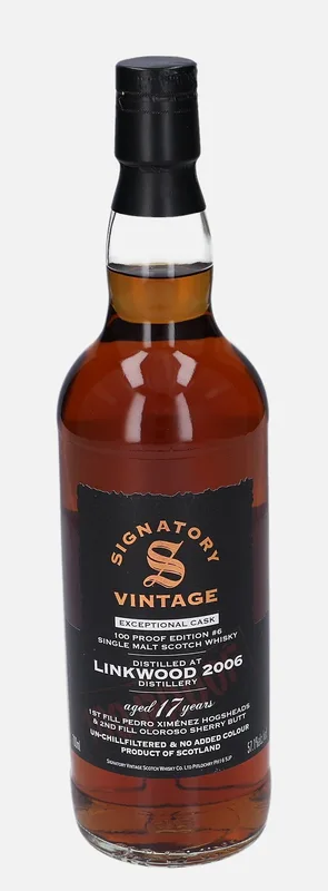 Linkwood – 2006 17 Year Old Signatory Vintage Scotch Whisky Co. Exceptional Cask Series 100 Proof Edition #6