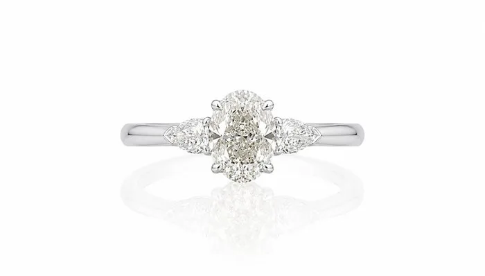 Ring - 14 kt. White gold - 1.18ct. tw. Diamond (Natural) - Diamond