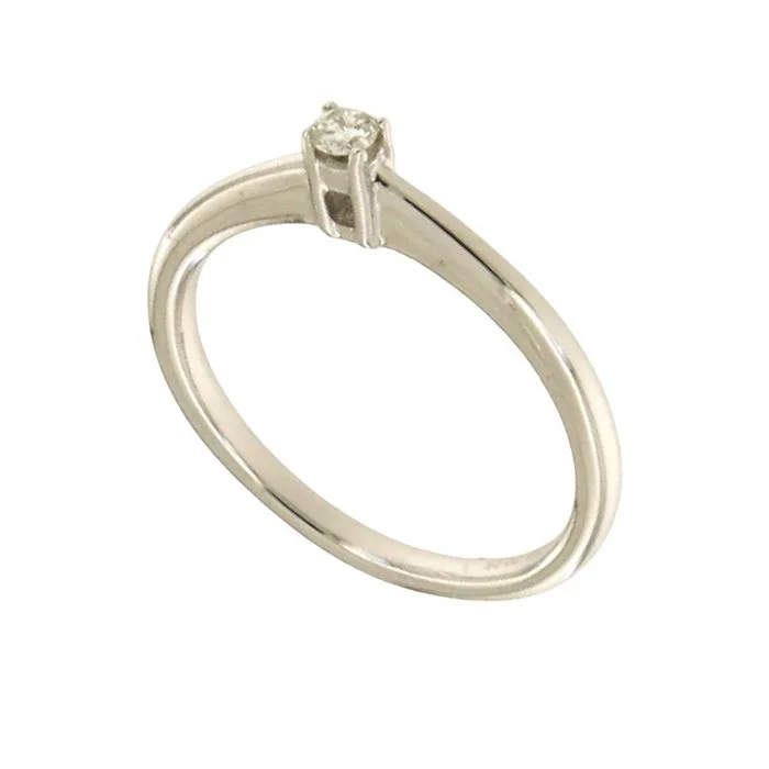 Ring - 14 kt. White gold - 0.05ct. tw. Diamond (Natural)
