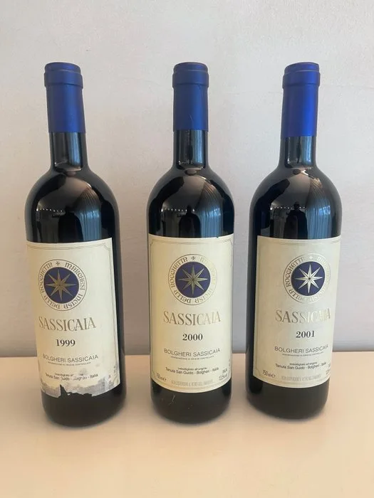 1999, 2000, 2001 Tenuta San Guido Sassicaia - Bolgheri Sassicaia - 3 Bottles (0.75L)