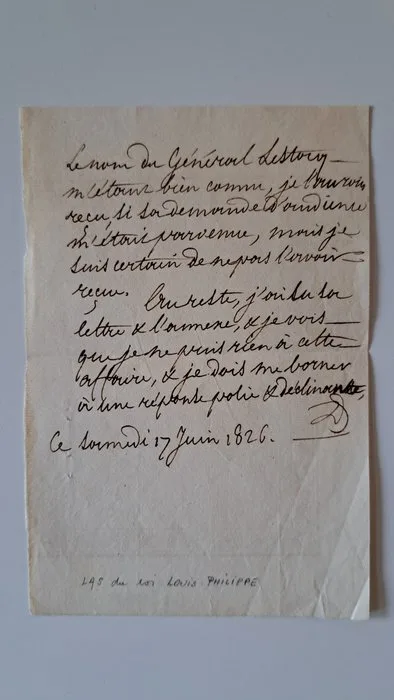 Louis Philippe König der Franzosen - Brief - 1826