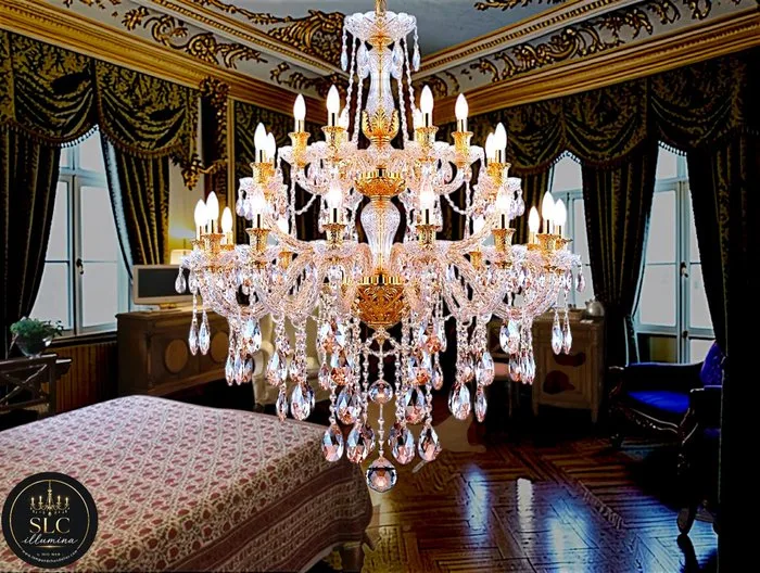 SLC Illumina - MG - Chandelier - Crystal, RCR crystal inserts - Barocco 30L