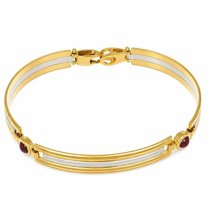 Bracelet - 18 kt. Yellow gold, White gold - Made in Italy - Handmade
