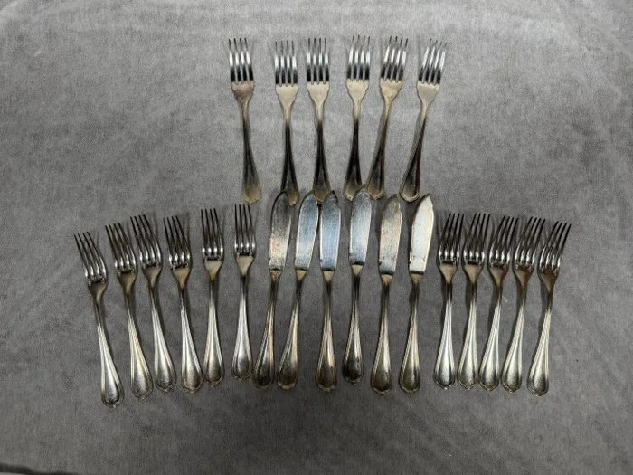 Christofle - Fish cutlery set for 6 (23) - Spatours - Silverplated