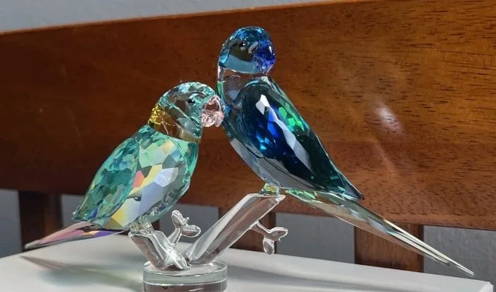 Swarovski - Figurine - Parakeet Couple Fife and Fifer - 5577124 - Box - Crystal