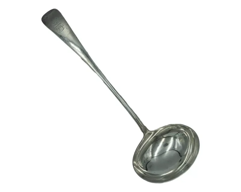 A large Victorian silver ladle by Josiah Williams & Co