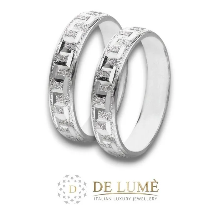 Wedding ring - 18 kt. White gold - Pair of 18kt wedding bands, 6.4 g