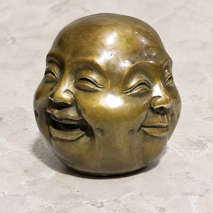 Statue, Buddha dai quattro volti: gioia, ira, dolore e felicità - 12 cm - Copper