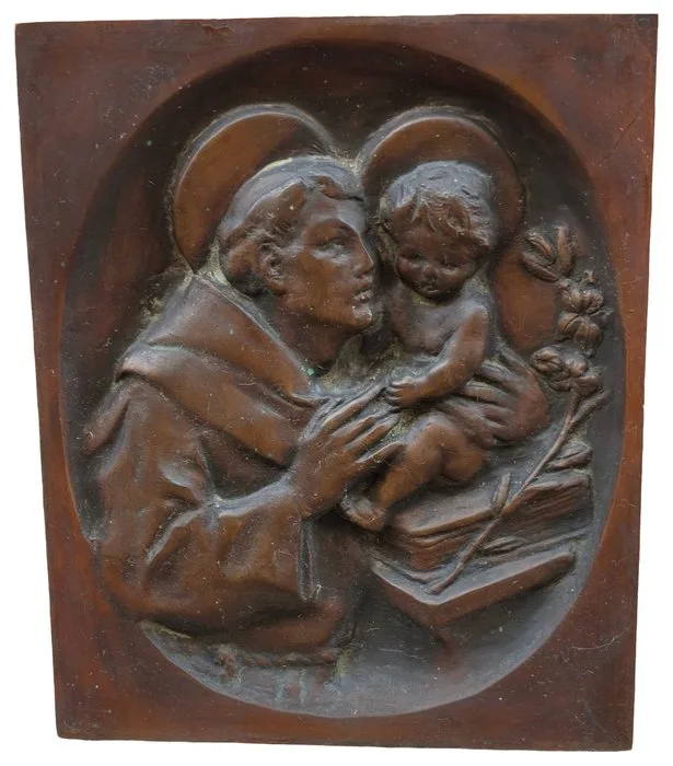 Sculpture, Scultura bronzo Sant'Antonio - 17.5 cm - Bronze